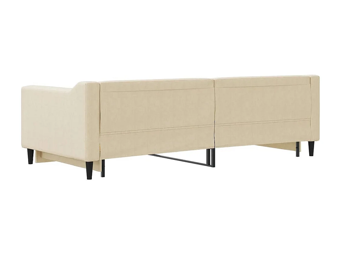 Lit de jour avec gigogne sans matelas crème 90x200 cm