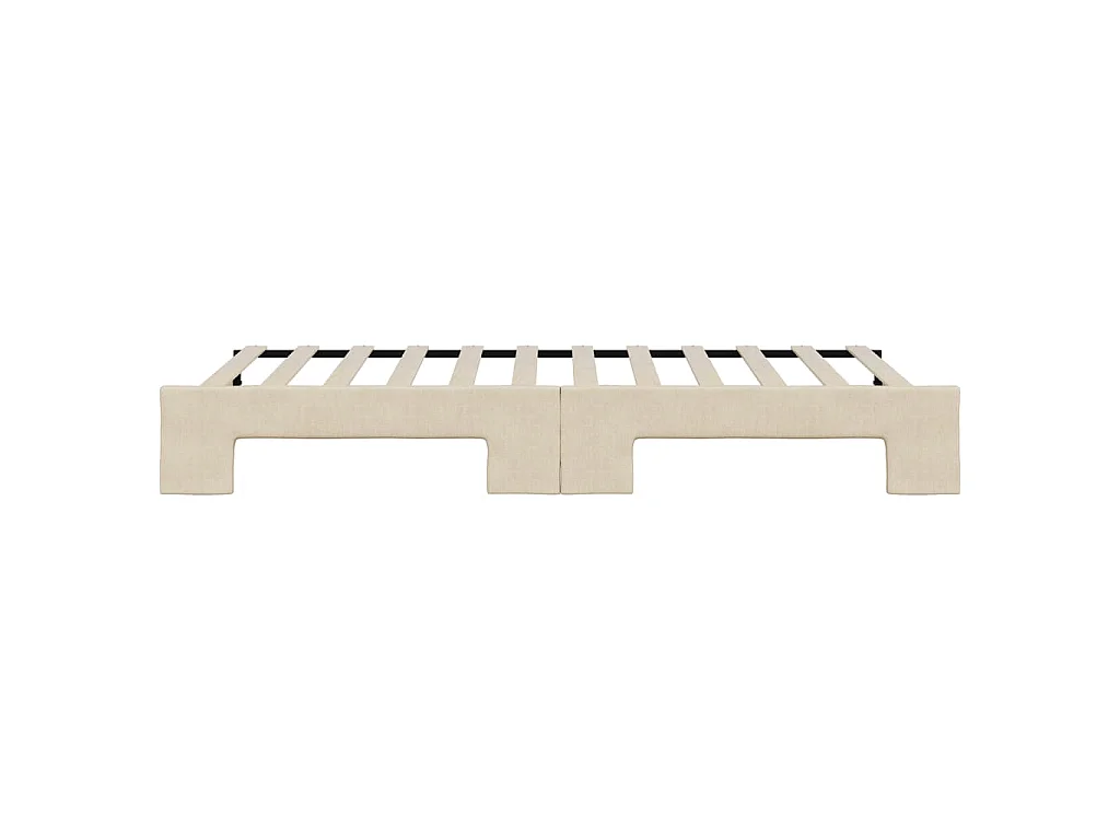 Divano Letto con Letto Estraibile Crema 90x200 cm in Tessuto