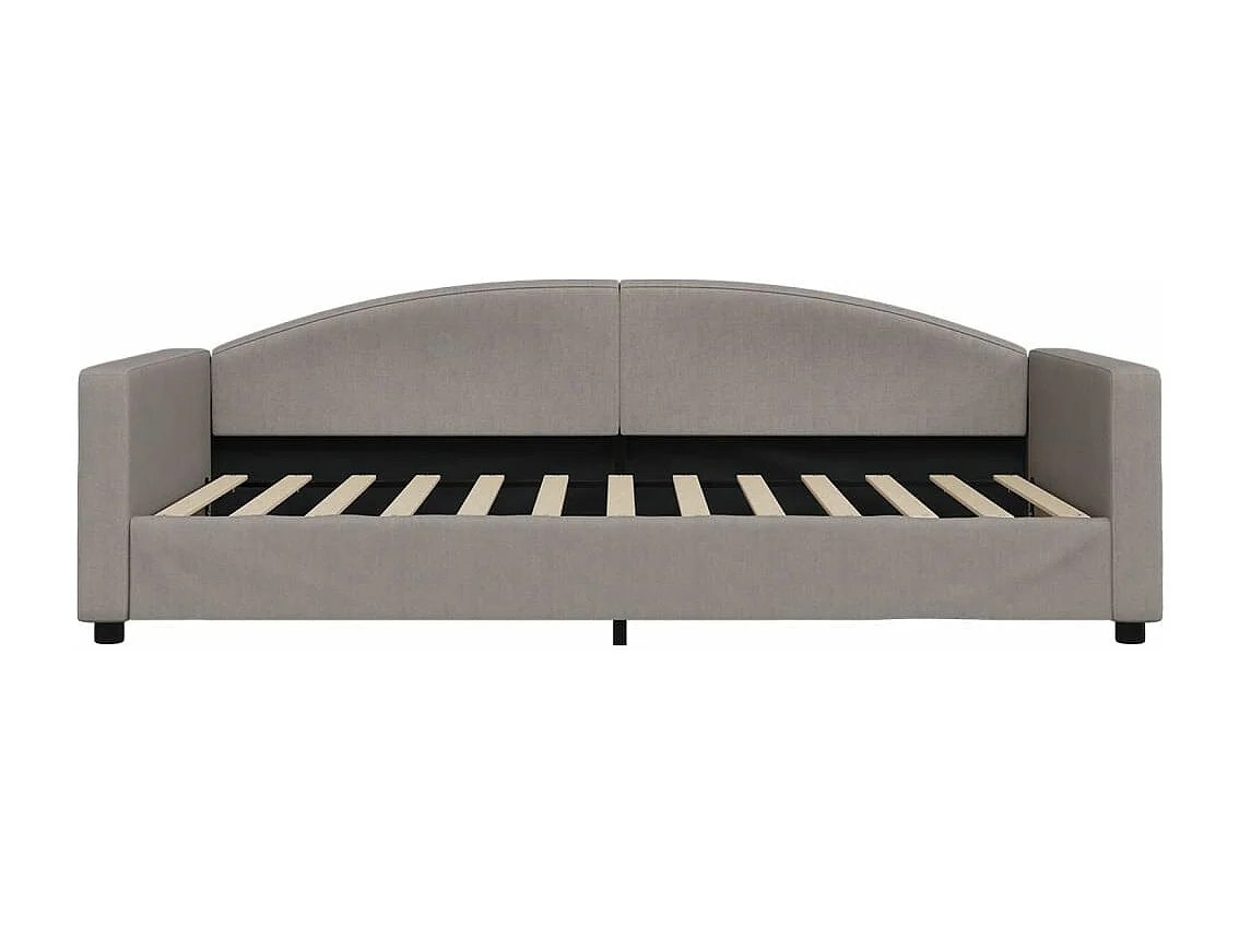 Lit de jour avec lit gigogne taupe 100x200 cm tissu