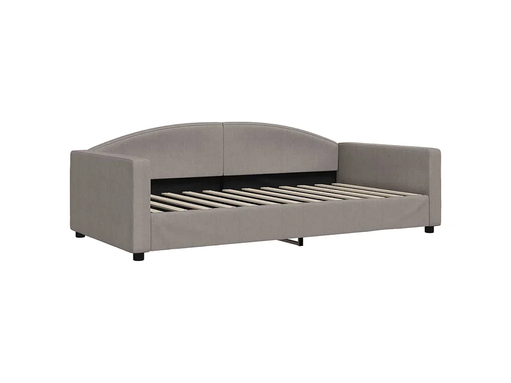 Tagesbett Ausziehbar Taupe 100x200 cm Stoff