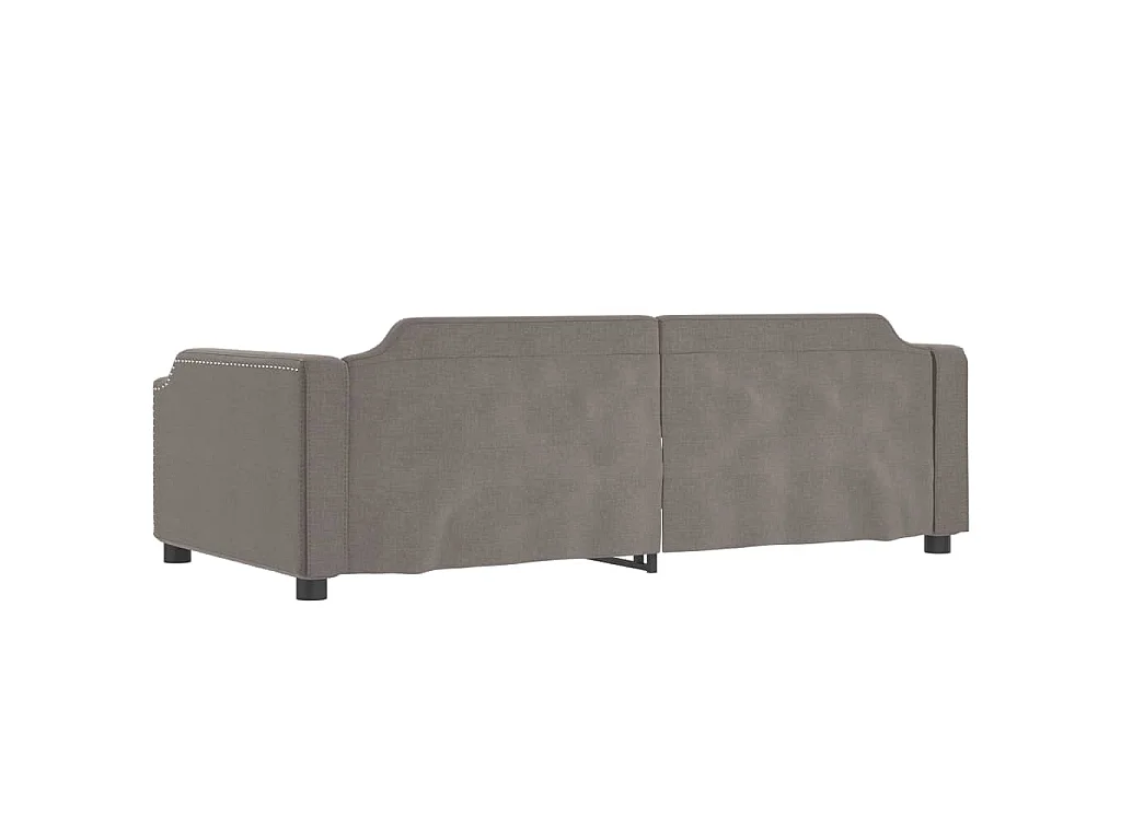 Tagesbett Ausziehbar mit Schubladen Taupe 80x200 cm Stoff