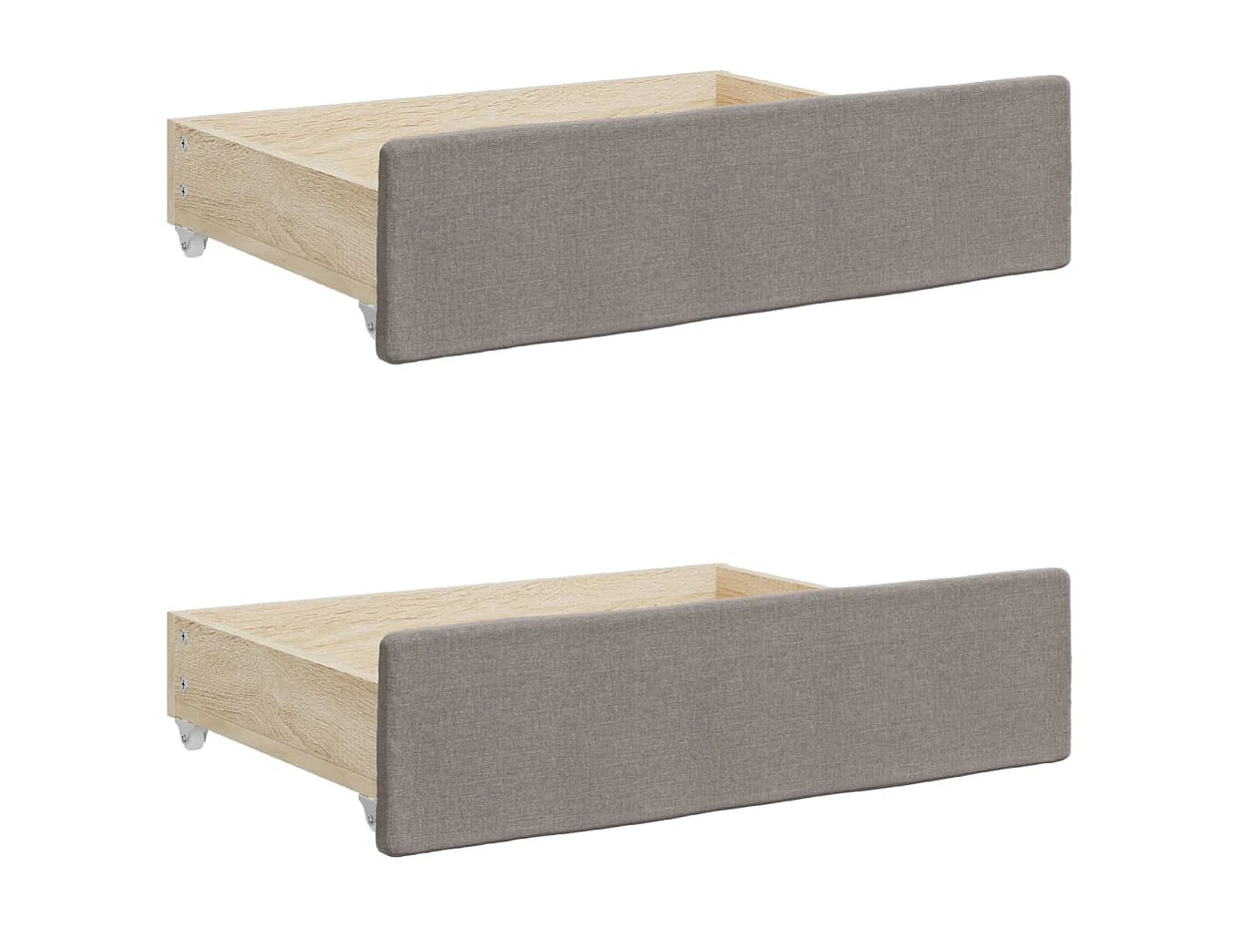 Tagesbett Ausziehbar mit Schubladen Taupe 80x200 cm Stoff