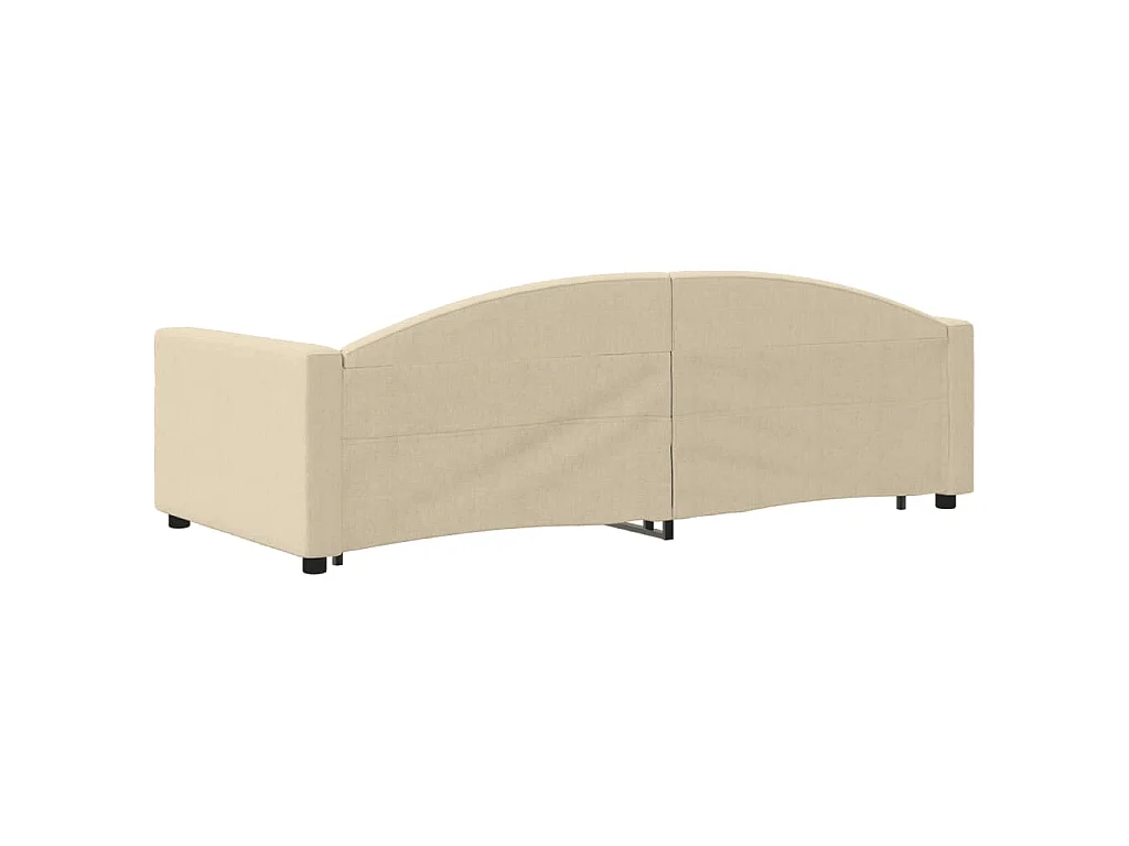 Tagesbett Ausziehbar Creme 90x200 cm Stoff