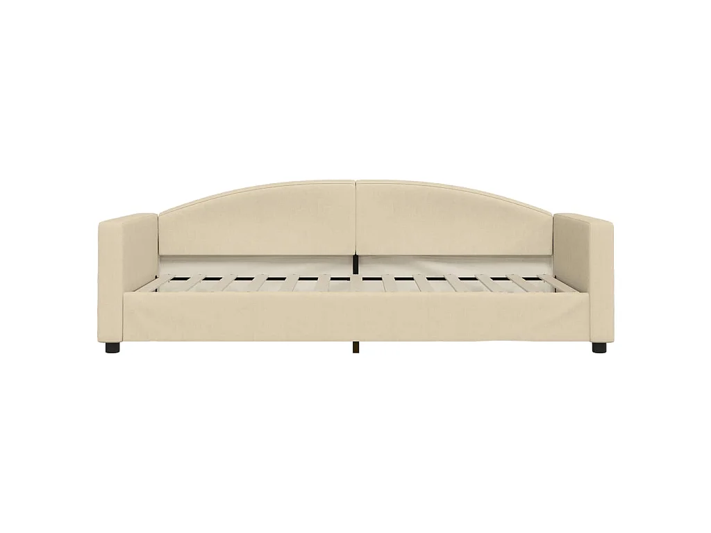 Tagesbett Ausziehbar Creme 90x200 cm Stoff