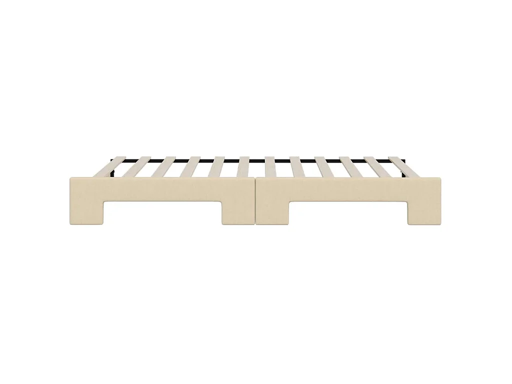 Tagesbett Ausziehbar Creme 90x200 cm Stoff