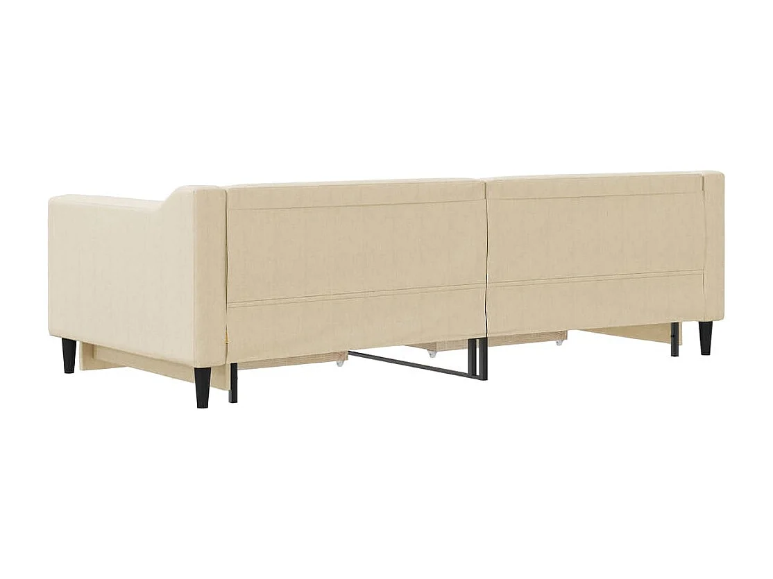 Lit de jour avec gigogne et tiroirs sans matelas crème 90x200cm