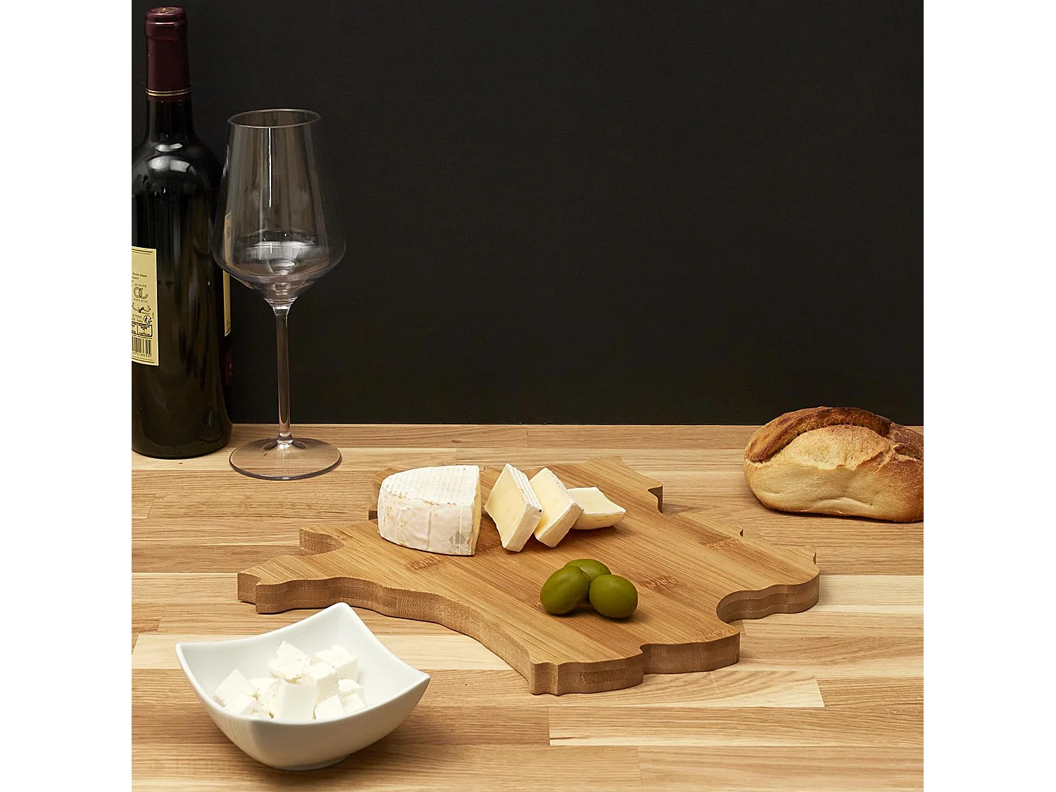 Planche en bois en bambou DOUCE FRANCE forme pays de la France marron