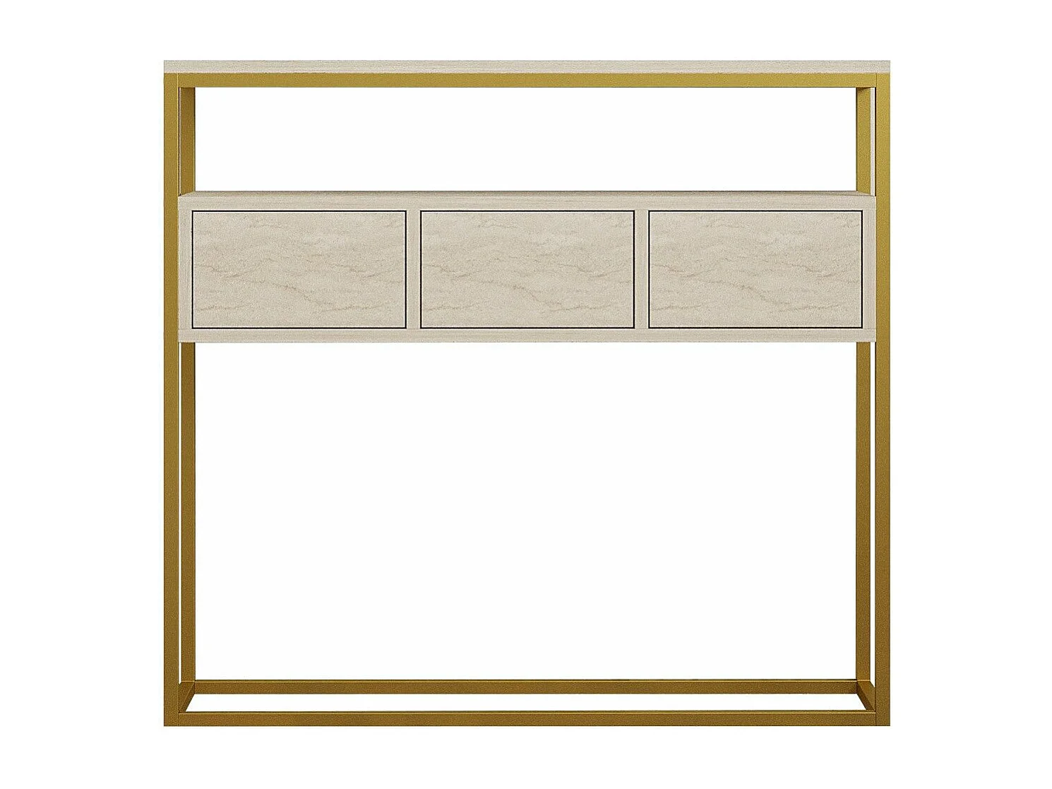 Sideboard – 90 x 70 x 34 cm – Travertinfarbe – Melaminbeschichtete Spanplatte