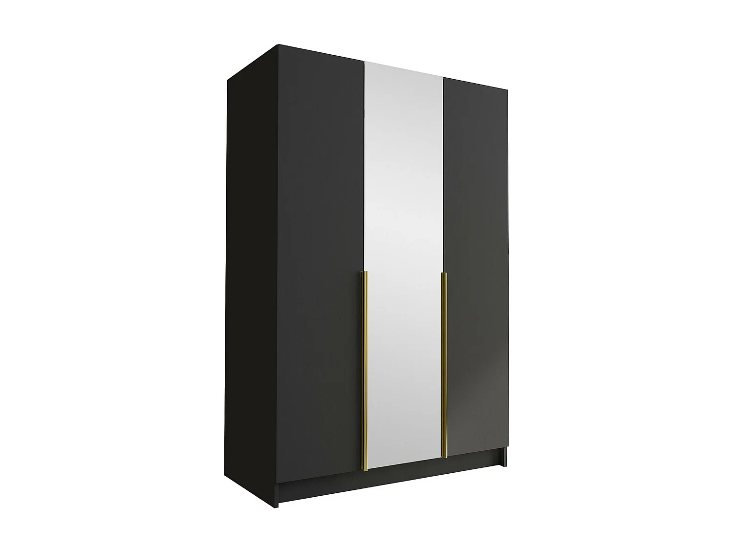 Armoire Closico 197, Doré|Noir, 215x150x58cm, Portes d'armoire: Avec des charnières