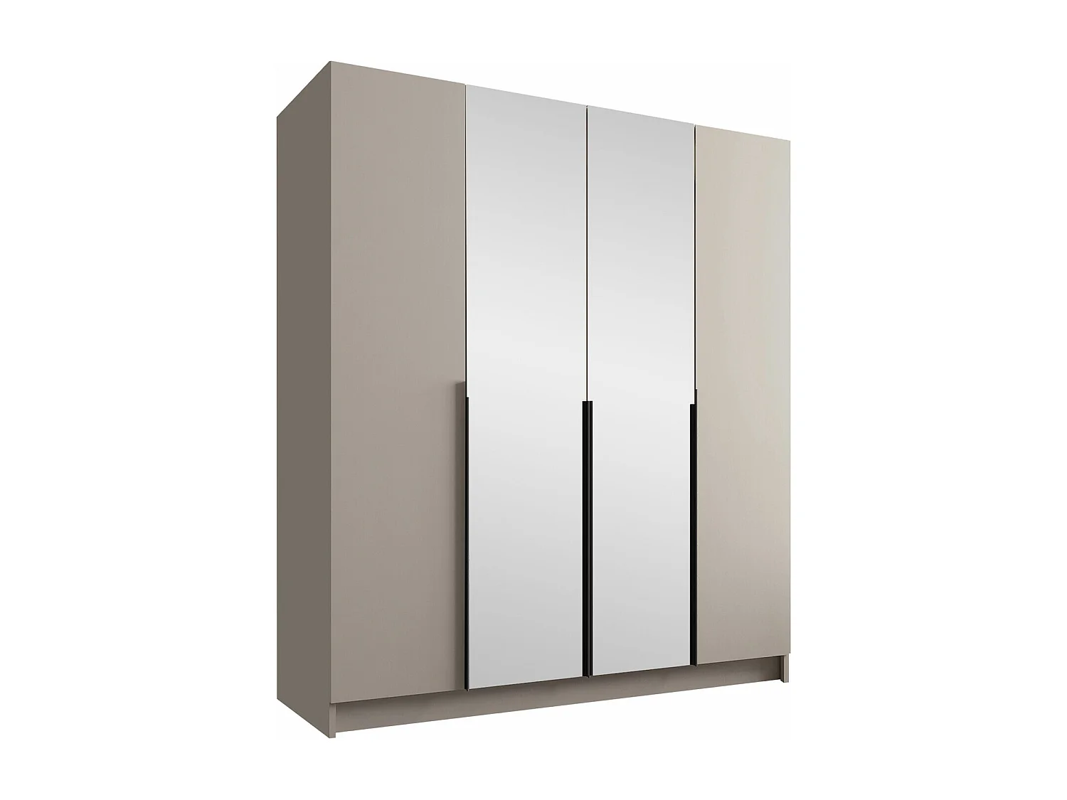 Armoire Closico 191, Cachemire|Noir, 215x200x58cm, Portes d'armoire: Avec des charnières