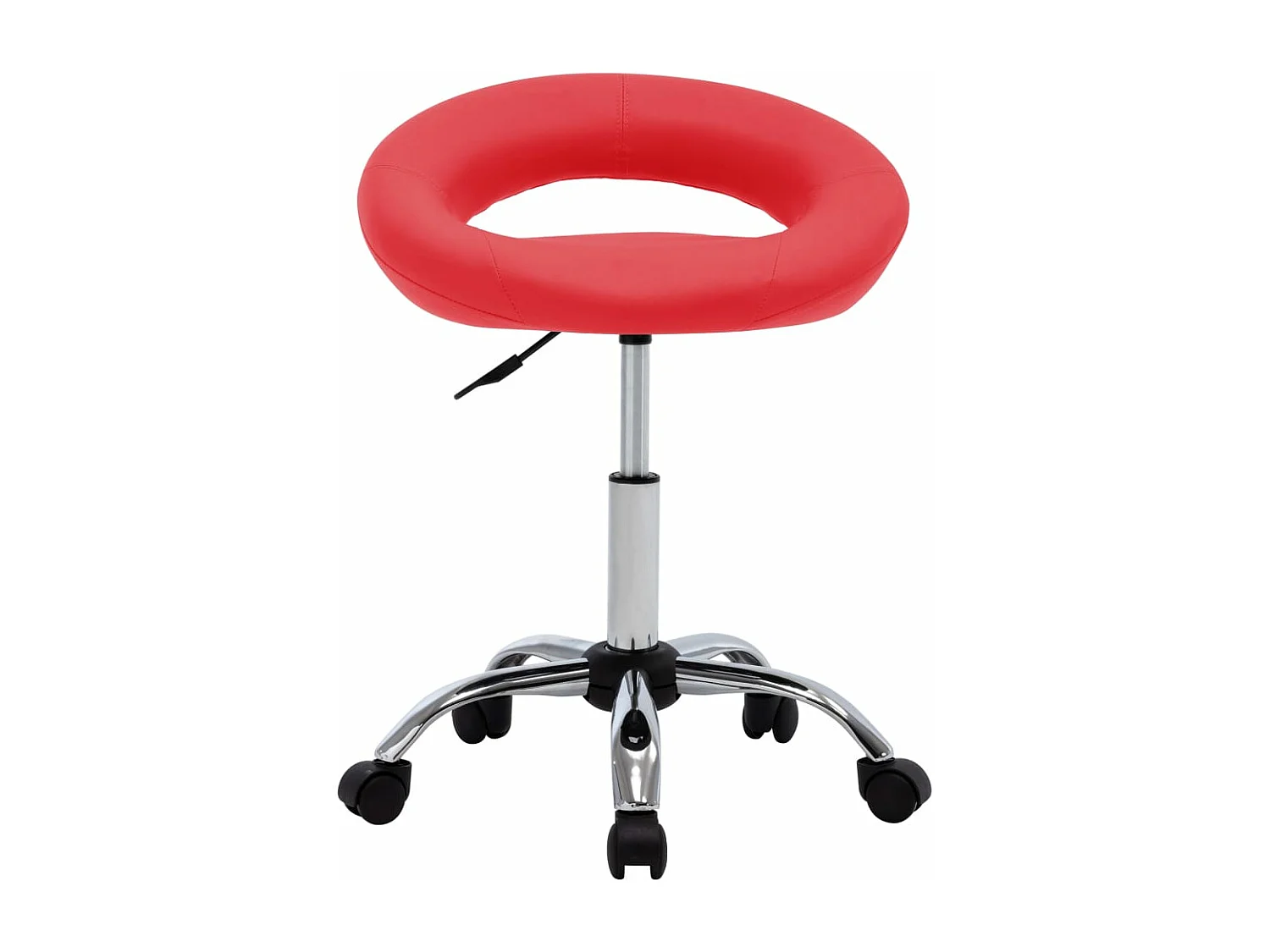 Cadeira de trabalho com rodas couro artificial vermelho