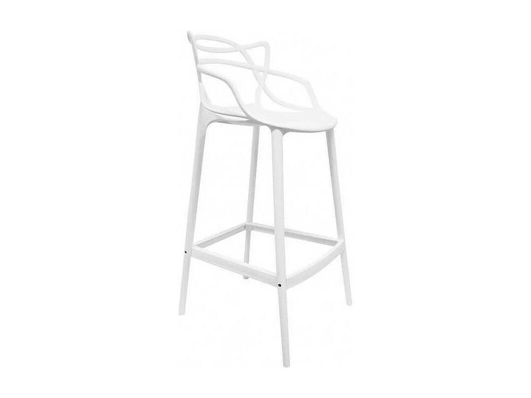 Tabouret moderne avec accoudoirs blanc Beliano 66cm