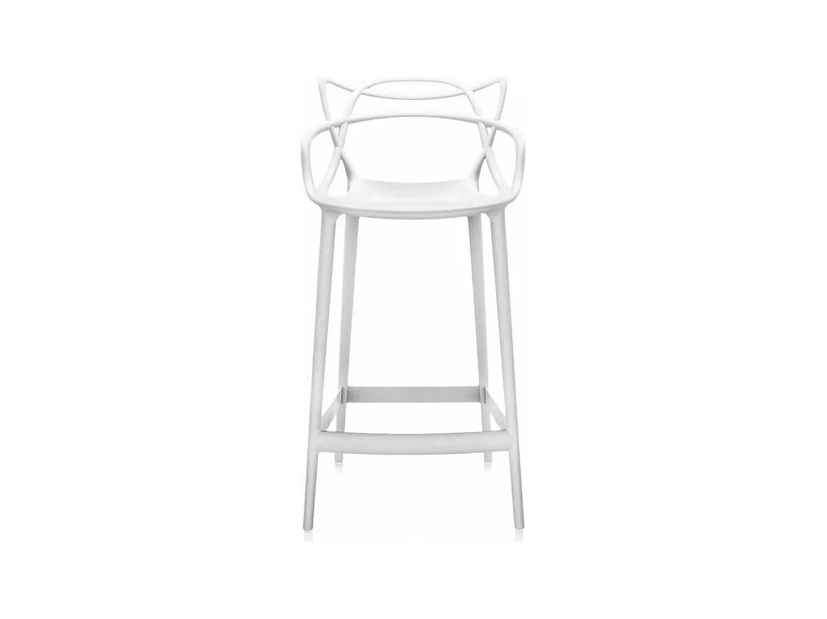 Moderne kruk met witte armleuningen Beliano 66 cm