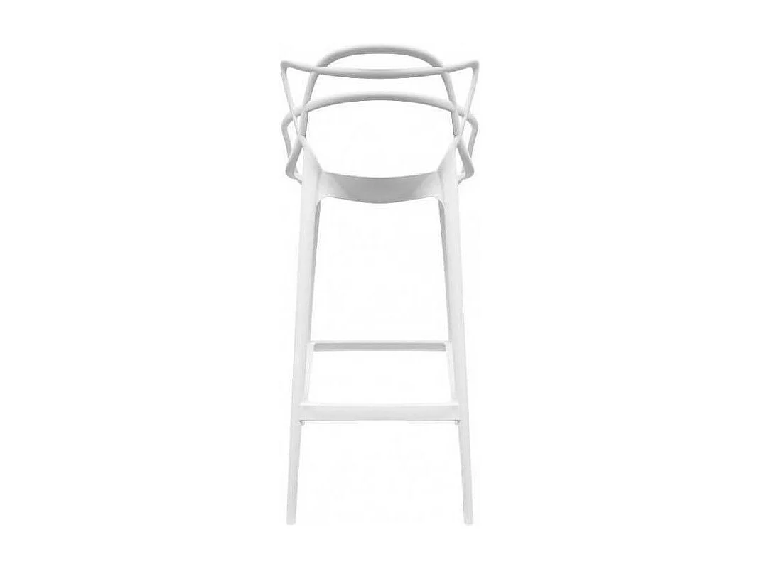 Tabouret moderne avec accoudoirs blanc Beliano 66cm