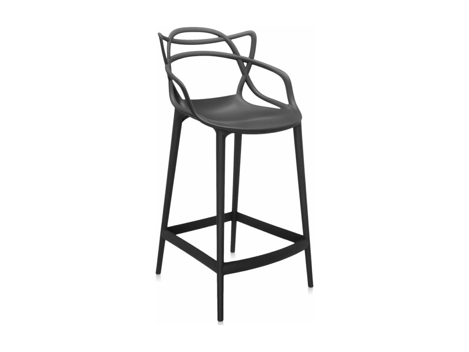Tabouret moderne avec accoudoirs blanc Beliano 66cm