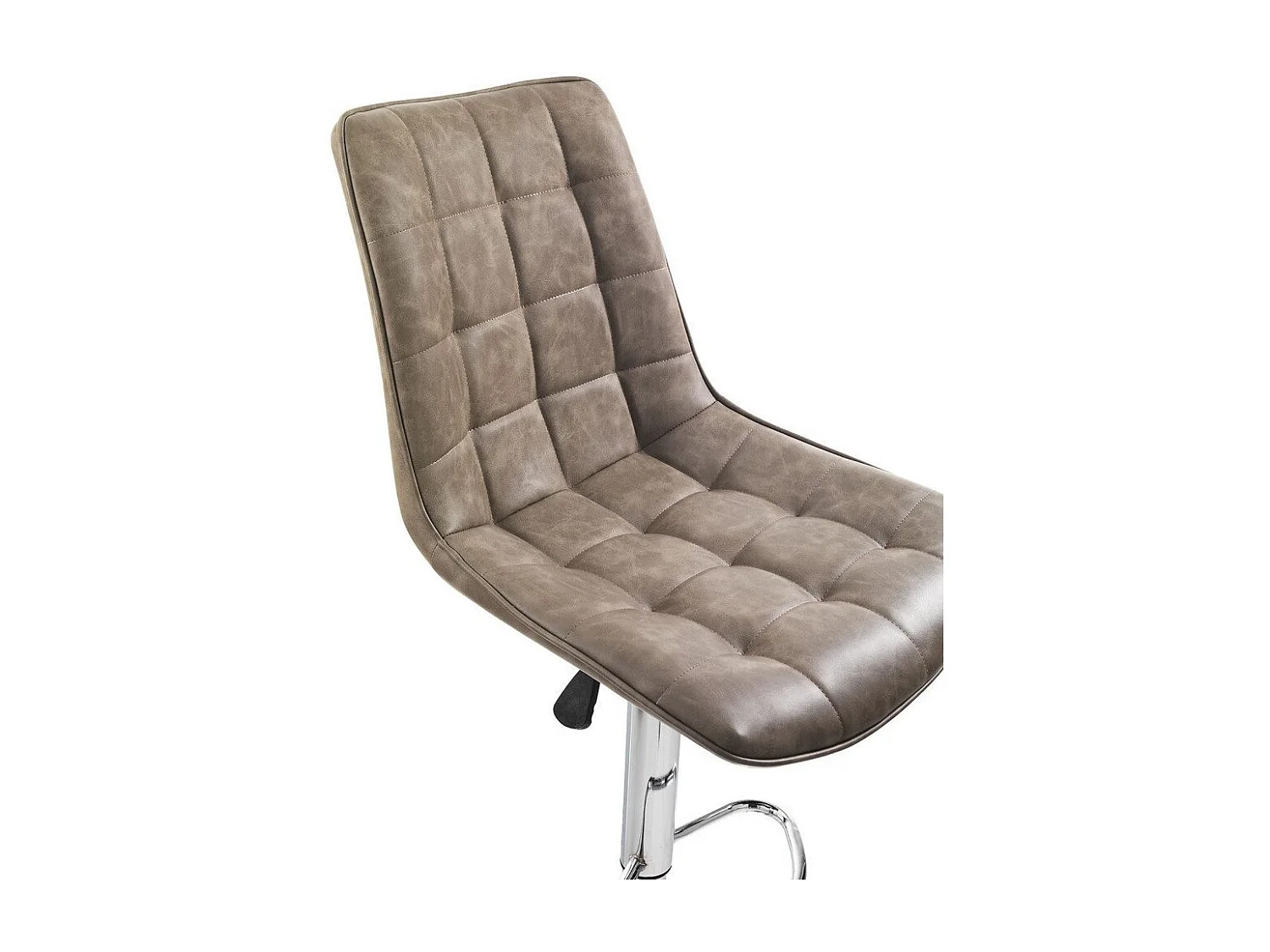 Pola barkruk in bruin kunstleer en chroom metalen poten - Set van 2