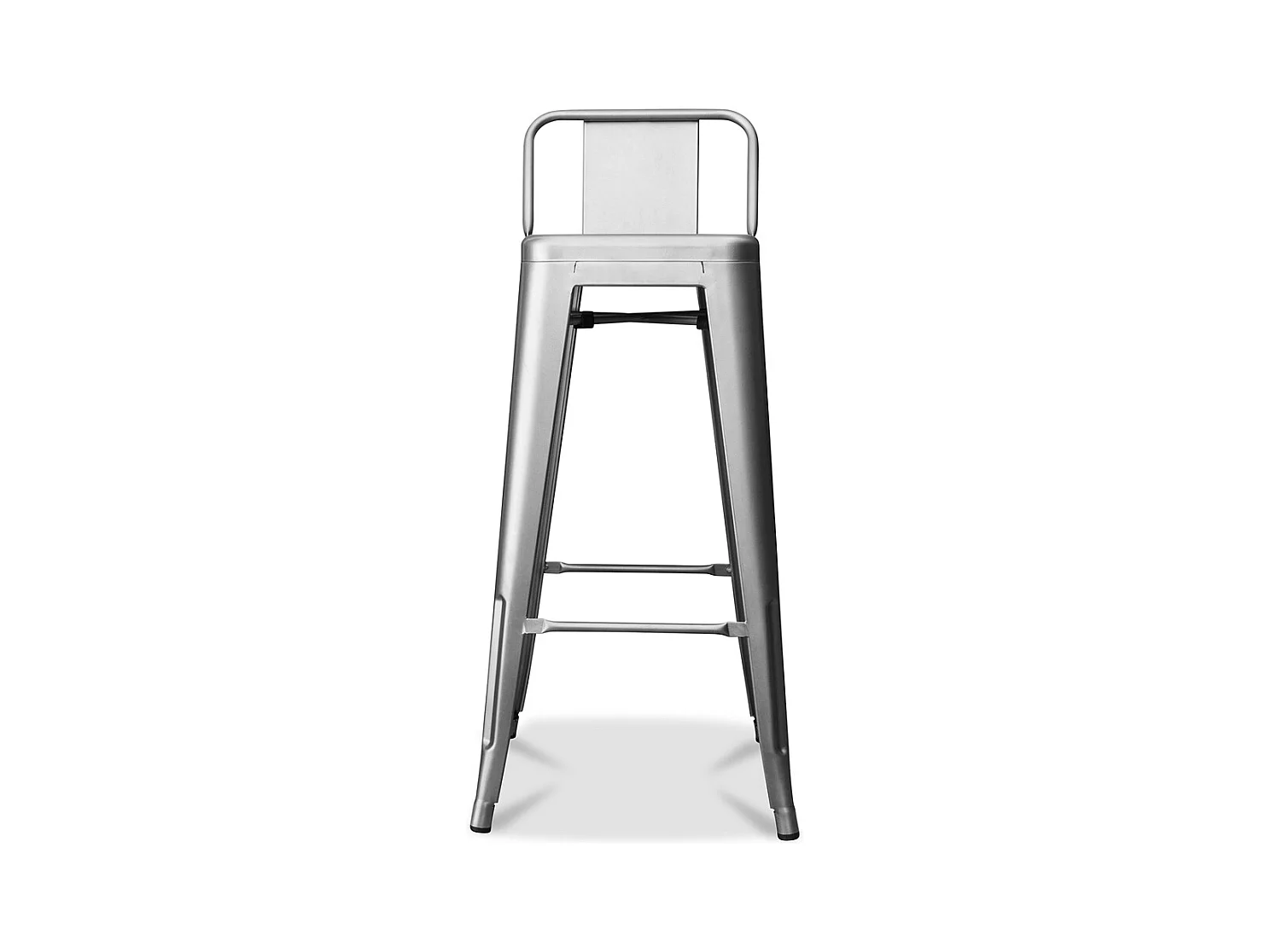 Tabouret haut industriel avec dossier acier brillant Kalax 76cm --Couleur Fuchsia