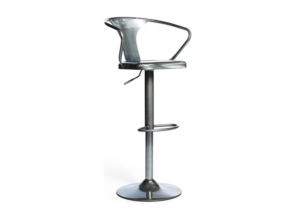 Tabouret acier argenté Kindu 81cm