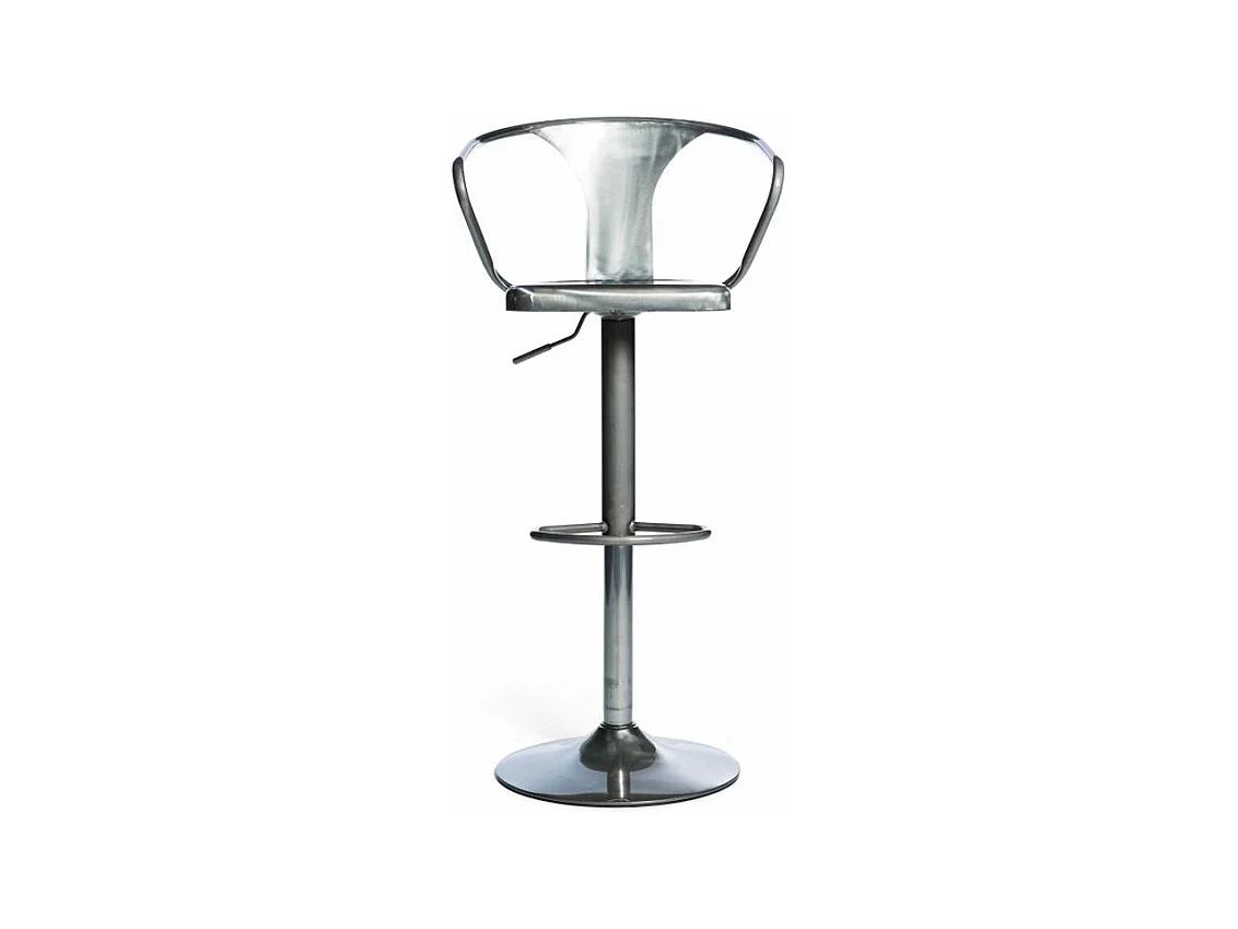 Tabouret acier argenté Kindu 81cm