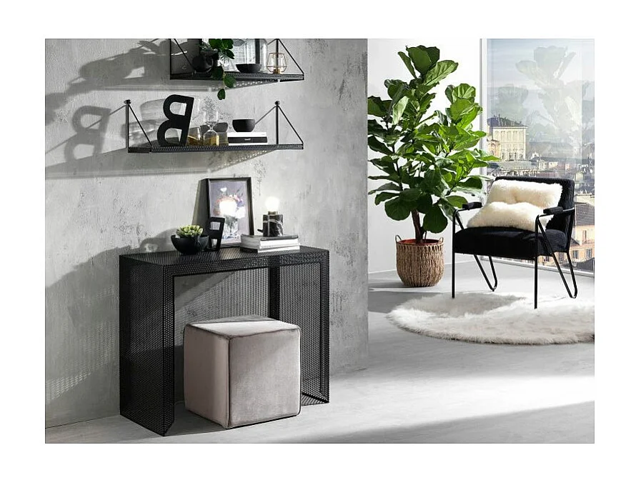 Pouf carré velours rose Joi