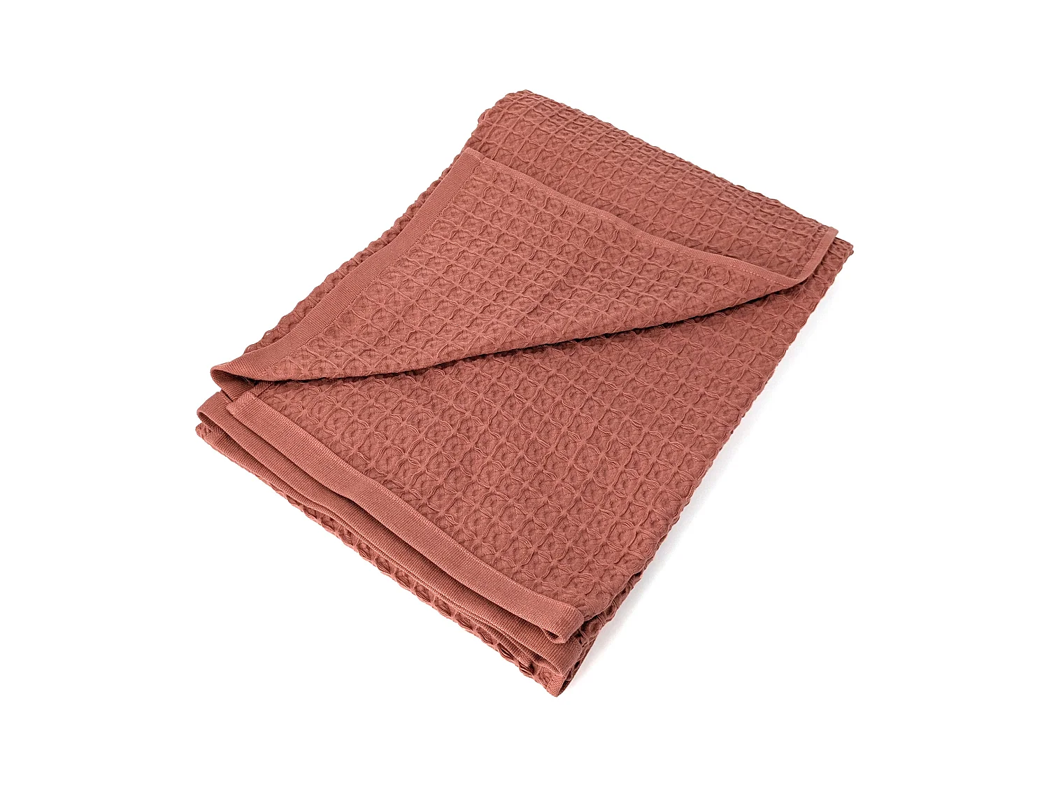 Drap de plage 100x180 cm nid d'abeille collection NOTO rouge country