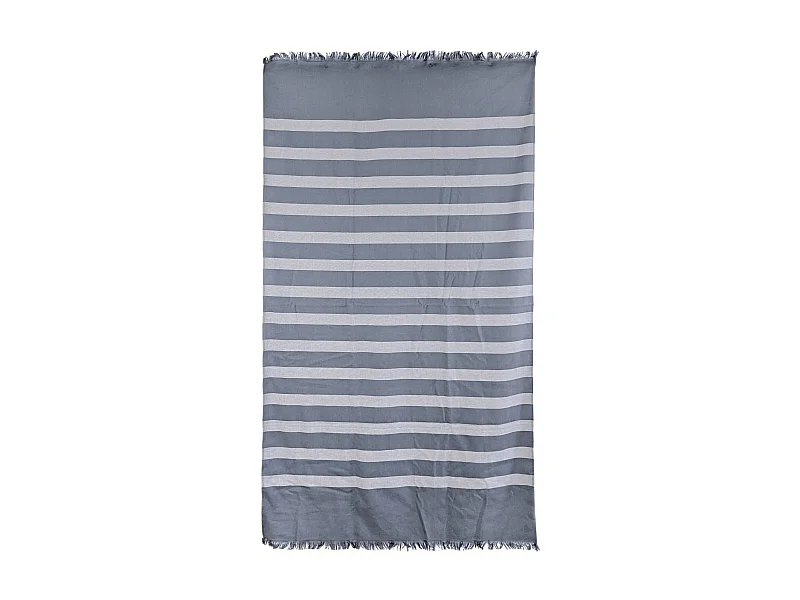 Drap de plage 100x180 cm pur coton collection CATANE rayures bleu marine