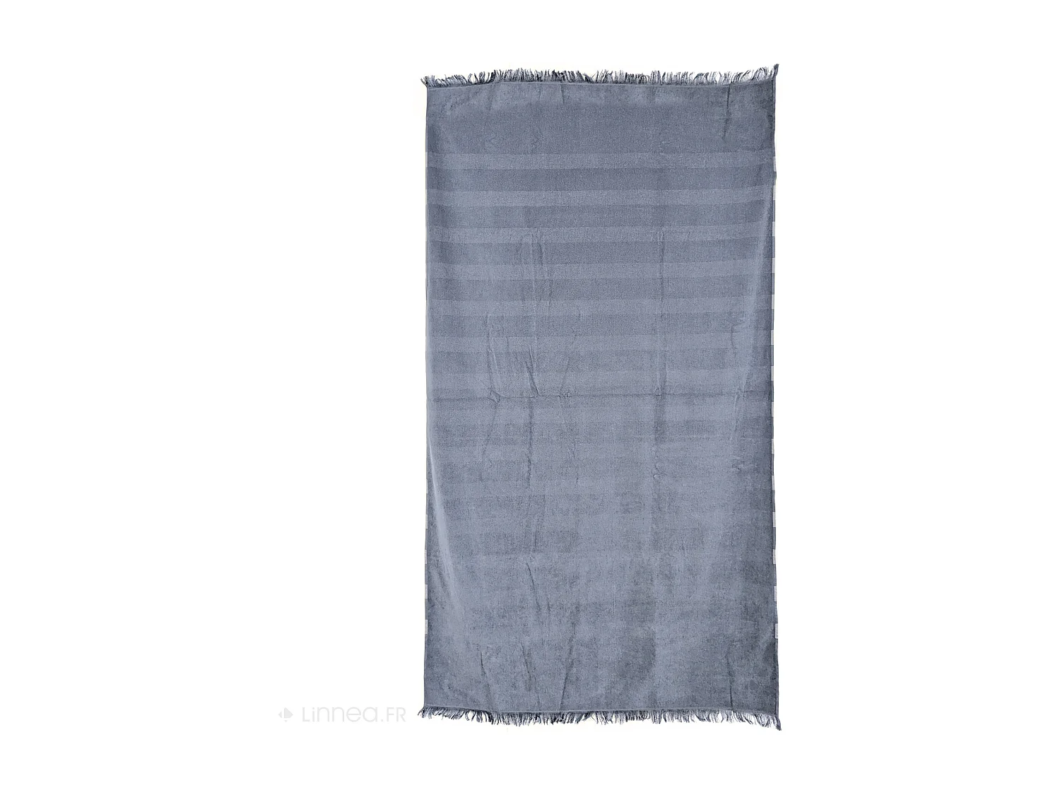 Drap de plage 100x180 cm pur coton collection CATANE rayures bleu marine