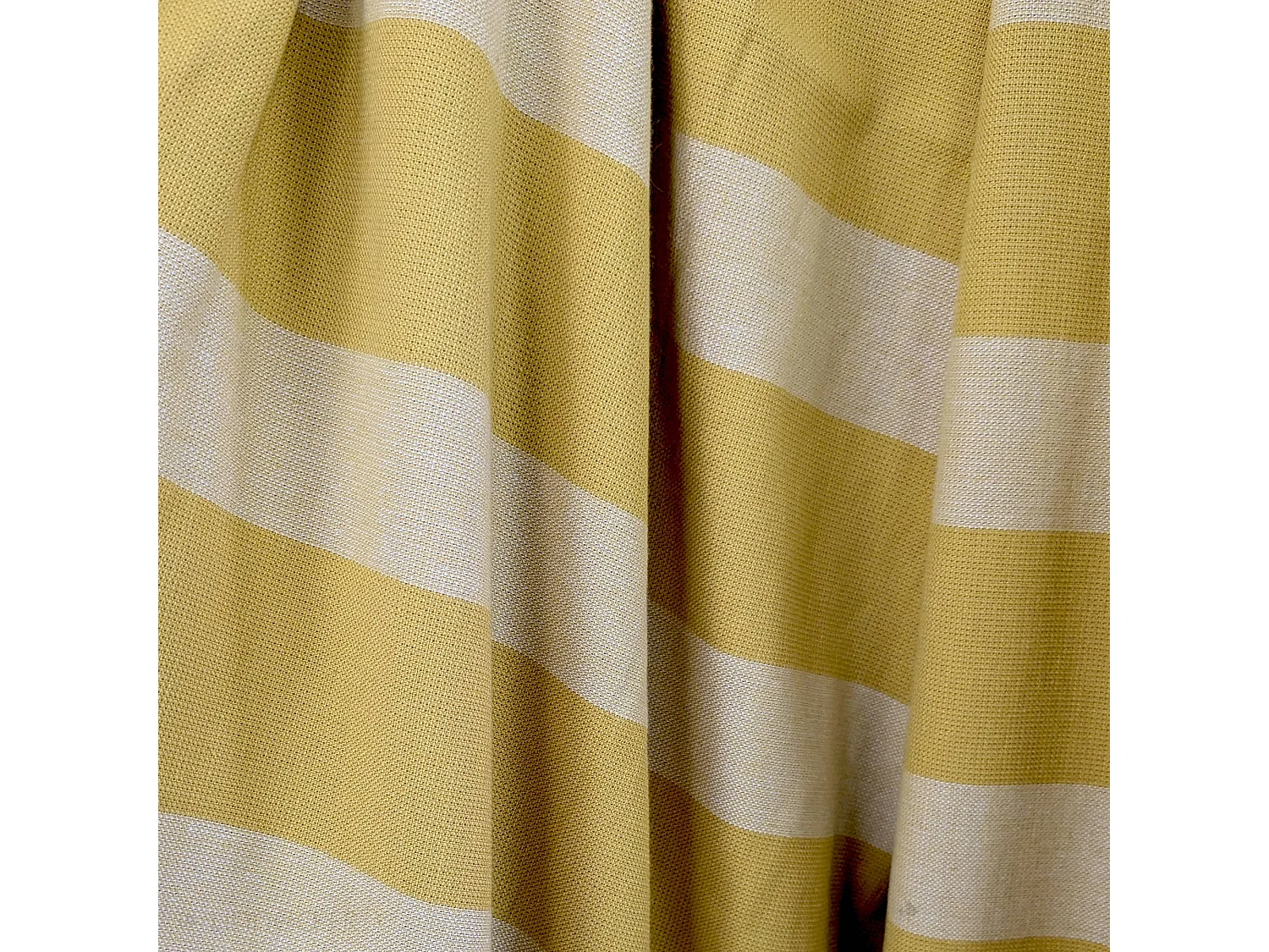 Drap de plage 100x180 cm pur coton collection CATANE rayures jaune moutarde