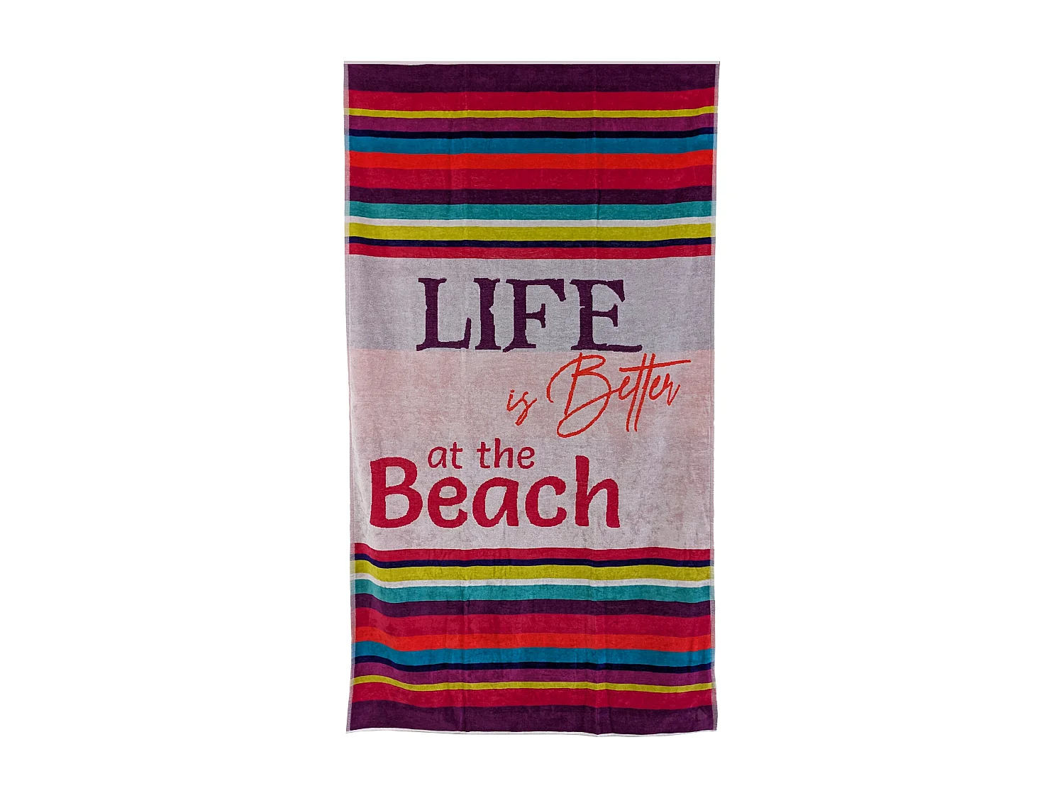Drap de plage 100x180 cm en velours collection PONZA multicolore