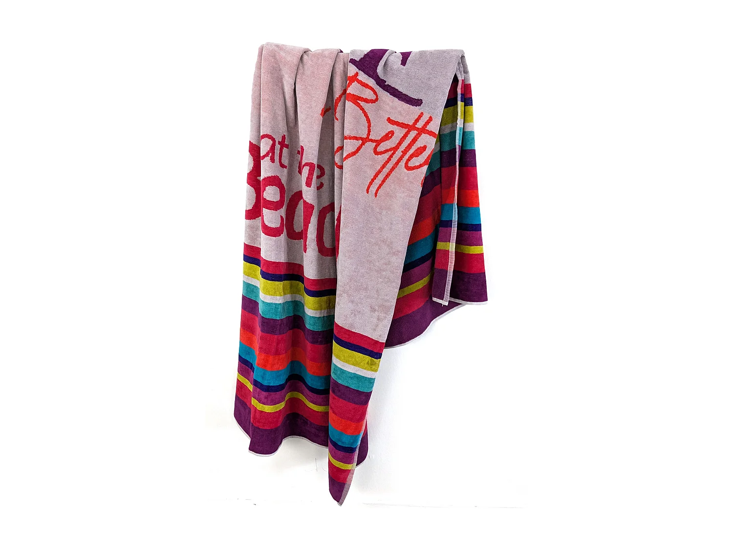 Drap de plage 100x180 cm en velours collection PONZA multicolore