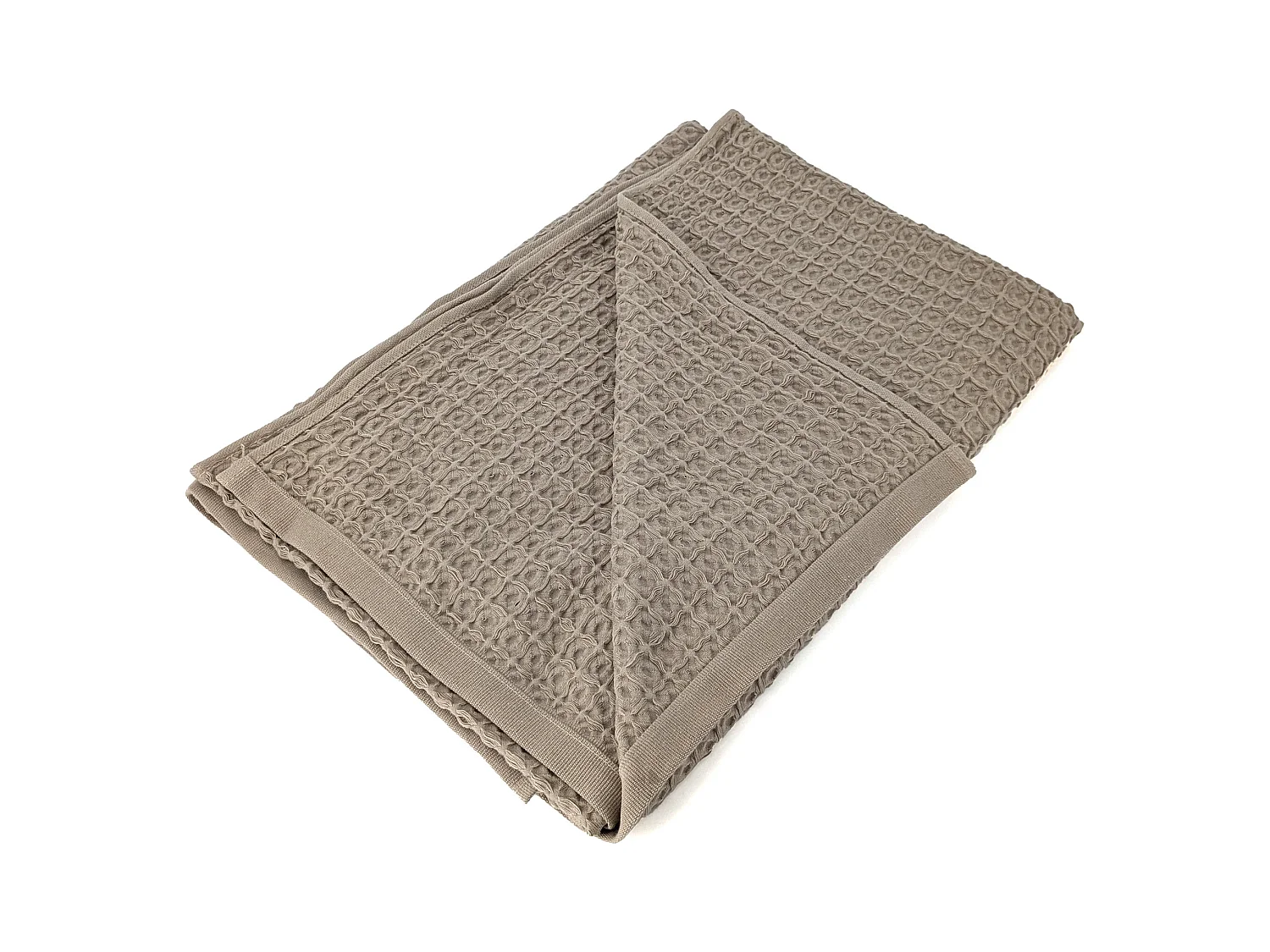 Drap de plage 100x180 cm nid d'abeille collection NOTO marron roble