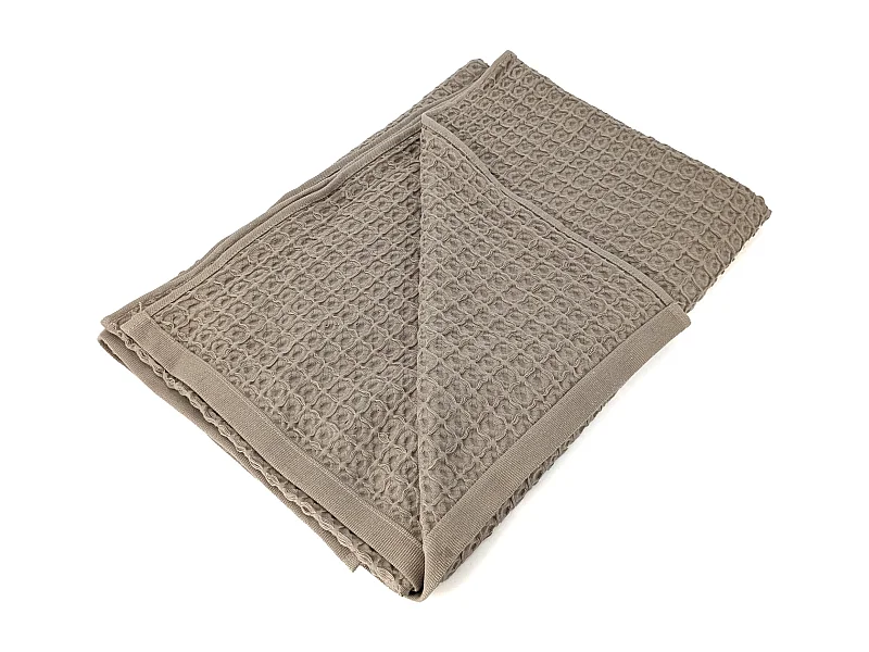 Drap de plage 100x180 cm nid d'abeille collection NOTO marron roble