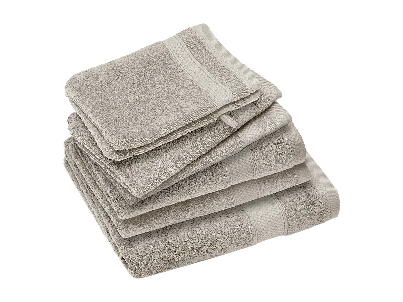 Parure de bain coton 550 g/m2 NAÏA par lot de 7 beige Lin