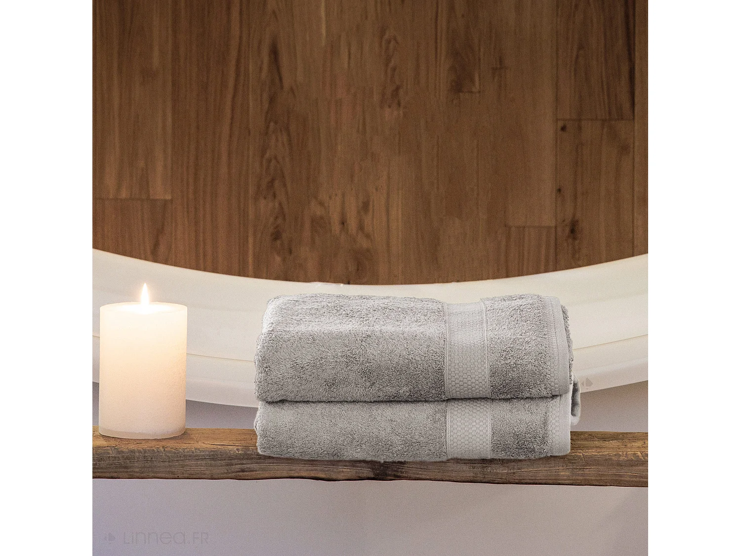 Parure de bain coton 550 g/m2 NAÏA par lot de 7 beige Lin