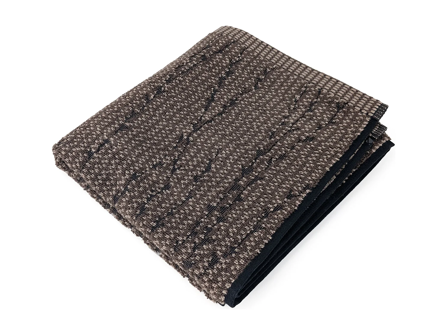 Serviette de toilette 50x100 cm pur coton collection OSAKA feuillage marron