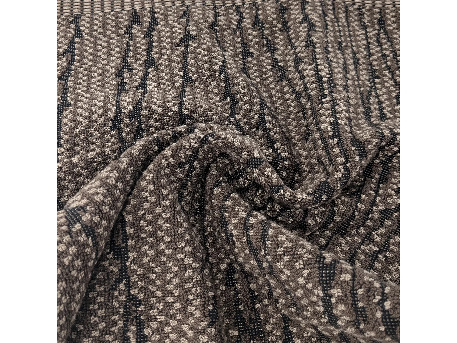 Serviette de toilette 50x100 cm pur coton collection OSAKA feuillage marron