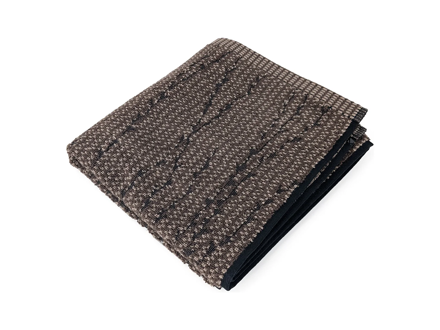 Serviette de toilette 50x100 cm pur coton collection OSAKA feuillage marron