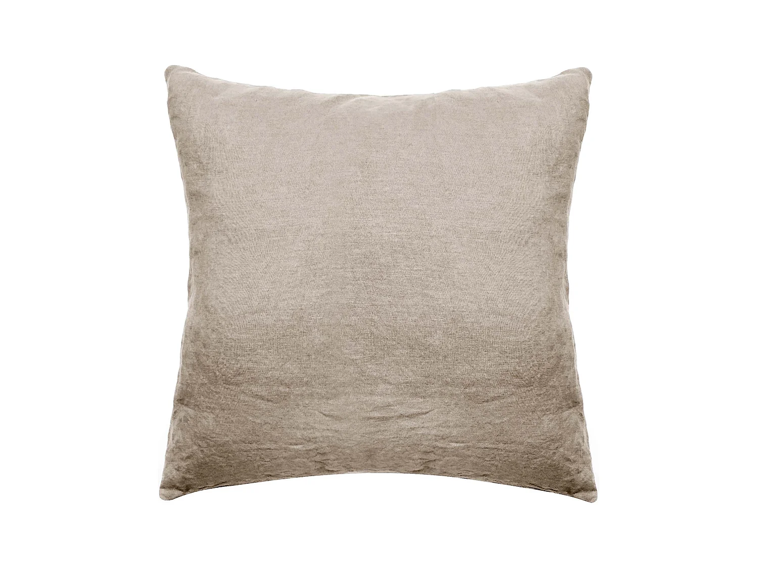 Taie d'oreiller uni 65X65 cm 100% lin lavé SONATE beige Chanvre