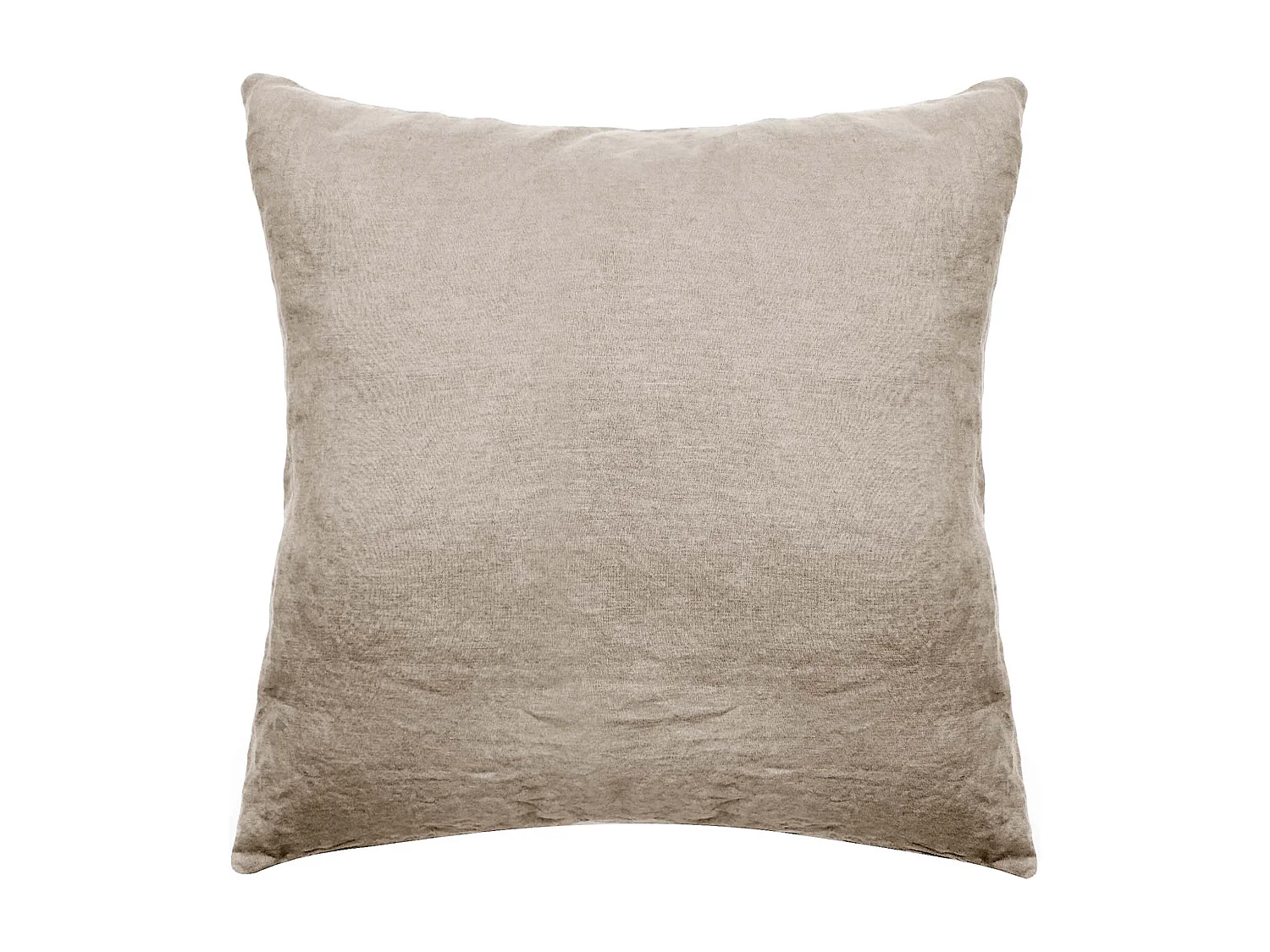 Taie d'oreiller uni 65X65 cm 100% lin lavé SONATE beige Chanvre