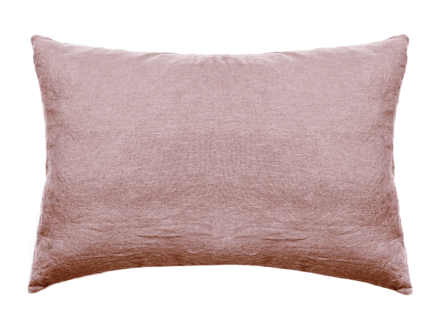 Taie d'oreiller PALACE pur coton lavé 50x70 cm uni rose