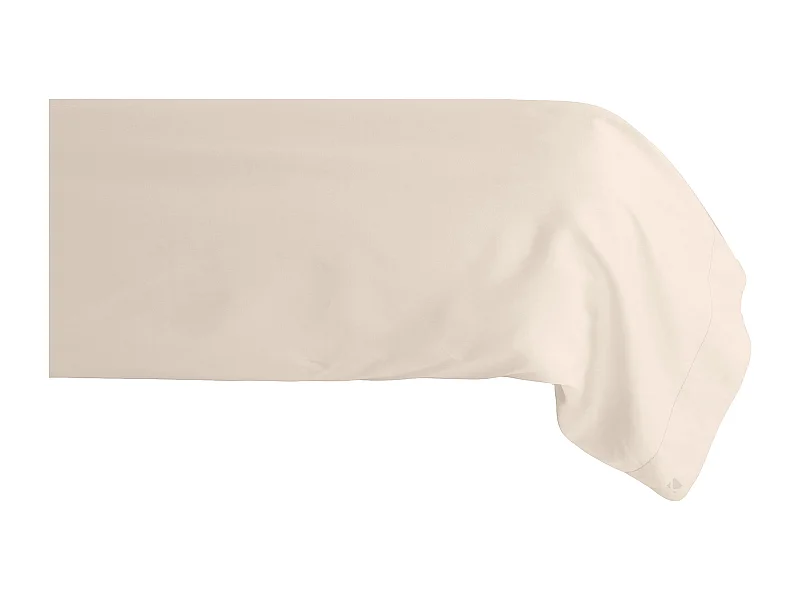Taie de traversin 43x190 cm percale de coton MANOIR blanc Naturel