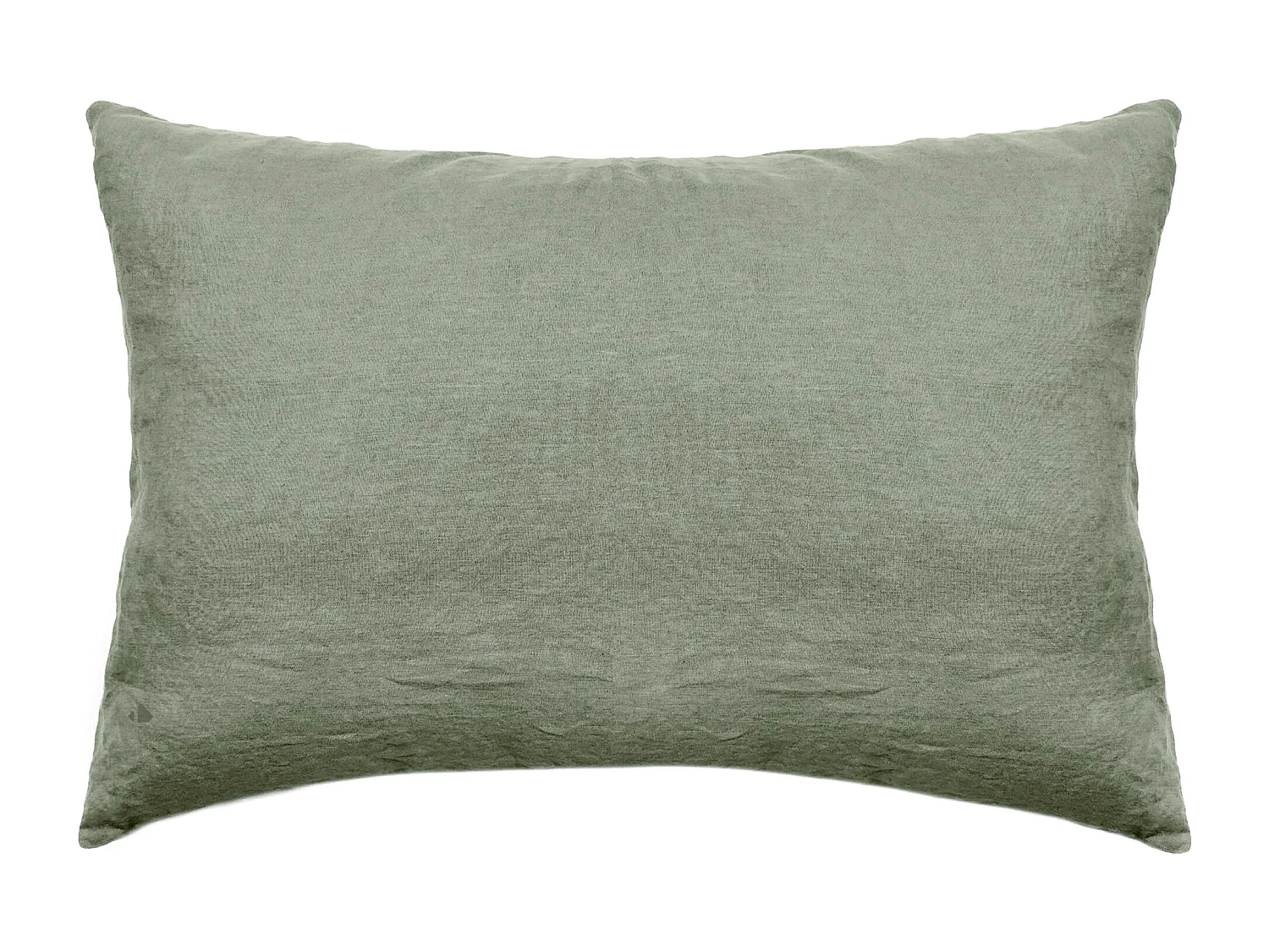 Taie d'oreiller PALACE pur coton lavé 50x70 cm uni vert sauge