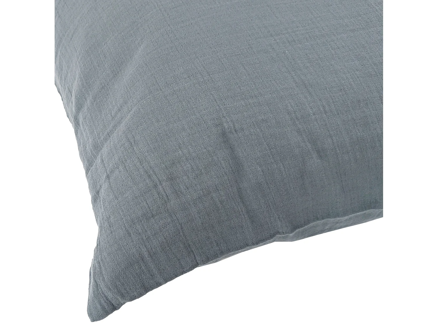 Taie d'oreiller 65x65 cm double gaze de coton CASSIS Bleu glacier
