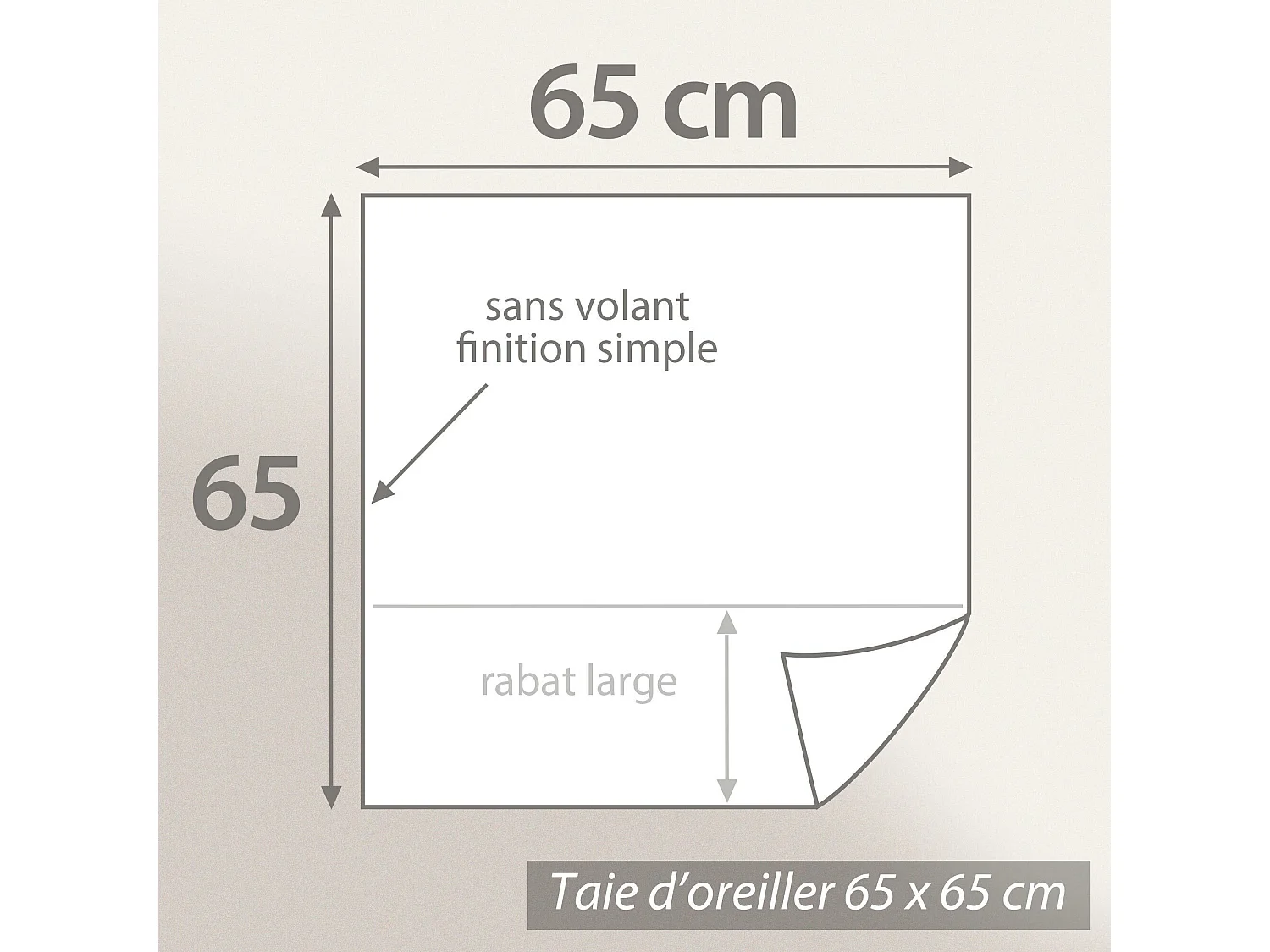 Taie d'oreiller uni 65X65 cm lin lavé froissé SONATE bleu Topaze