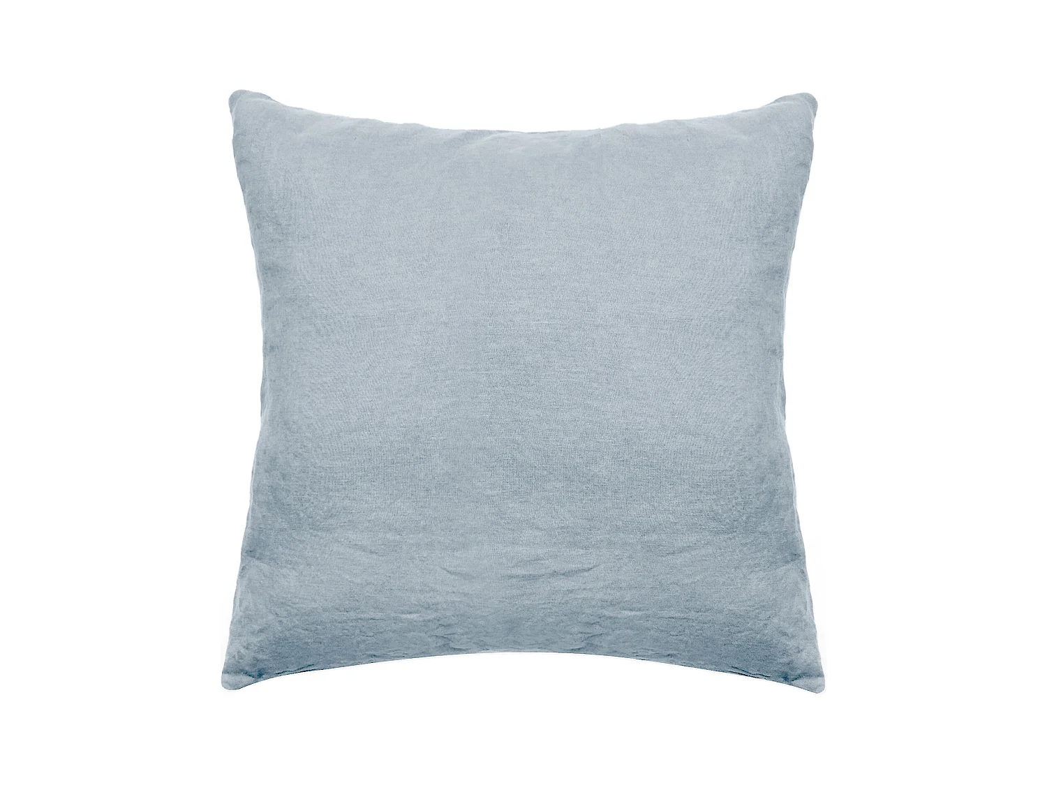 Taie d'oreiller uni 65X65 cm lin lavé froissé SONATE bleu Glacier