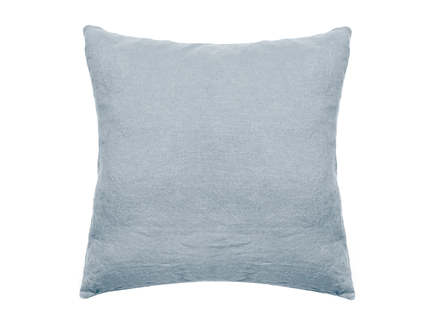 Taie d'oreiller uni 65X65 cm lin lavé froissé SONATE bleu Glacier