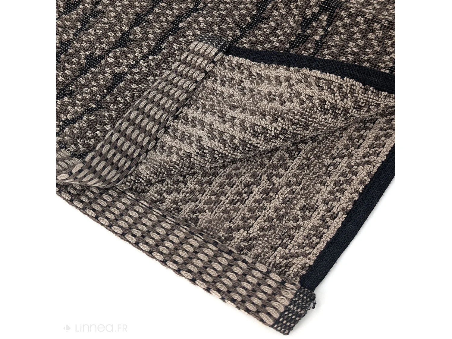 Drap de douche 70x140 cm pur coton collection OSAKA feuillage marron