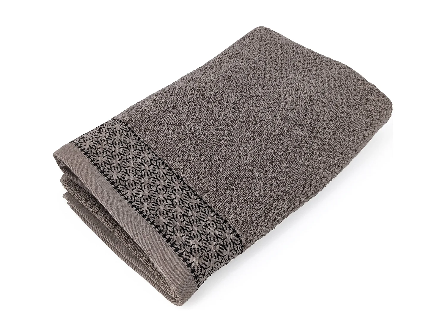 Drap de douche 70x140 cm pur coton collection OSAKA fleurs marron