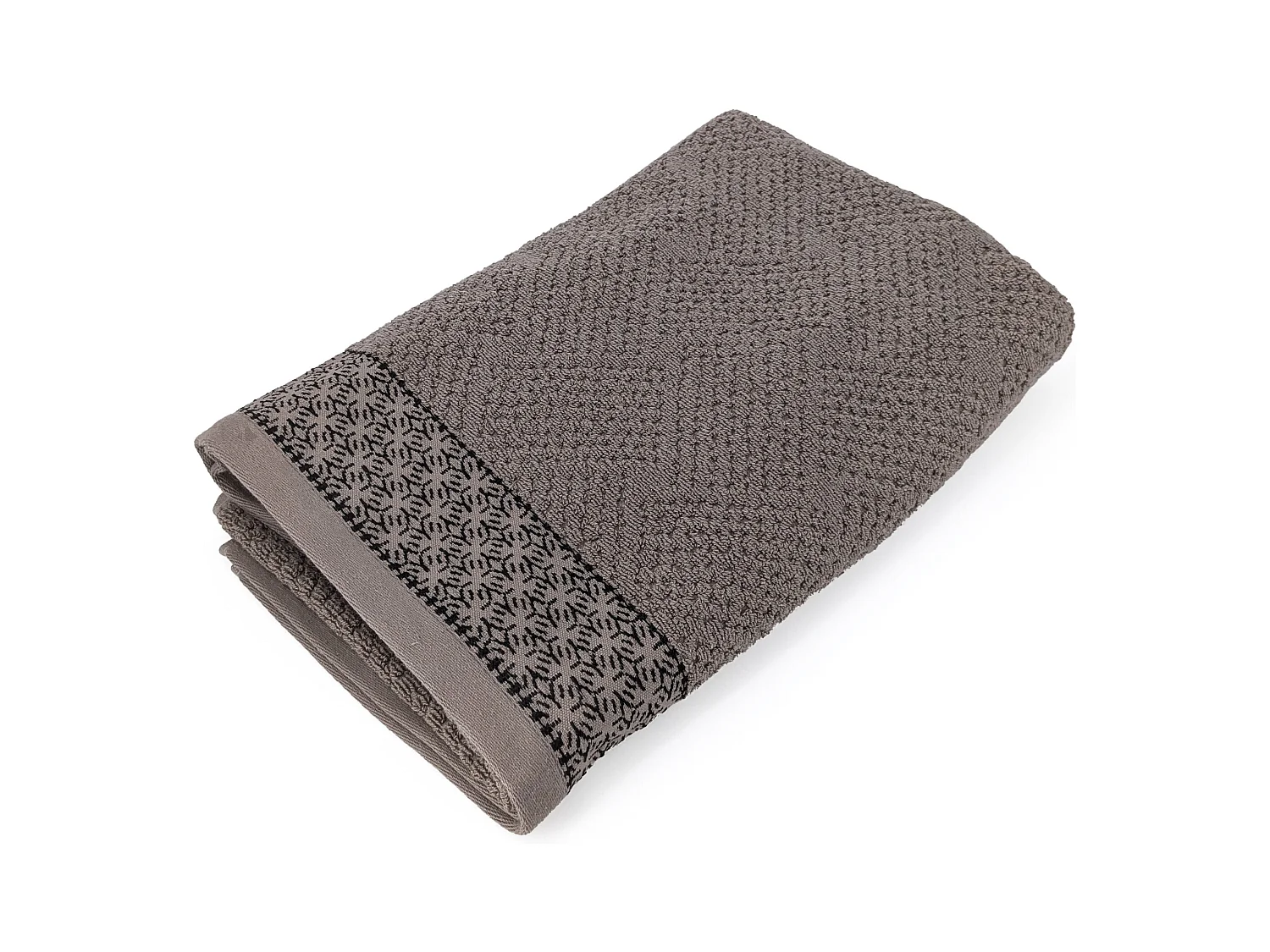 Drap de douche 70x140 cm pur coton collection OSAKA fleurs marron