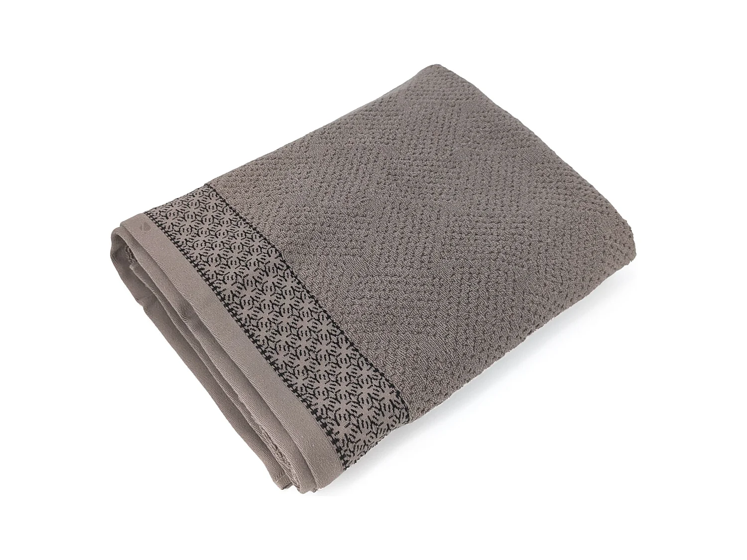 Drap de bain 100x150 cm pur coton collection OSAKA fleurs marron